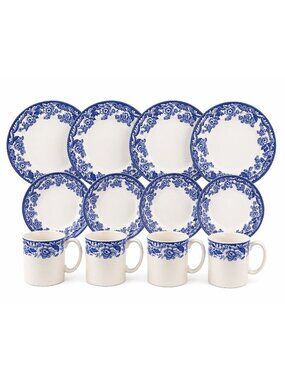 Spode Delamere Blue 16 Piece Dinnerware Set Made in England Discontinued